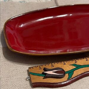 Crate&Barrel Red Platter or Candle Plate